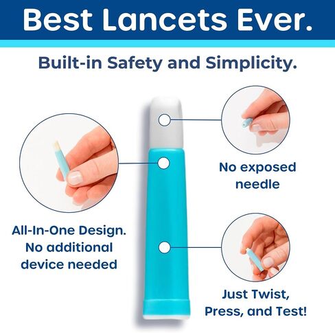 Pip Blood Glucose Monitor Travel Kit, 100 Glucometer Strips, 100 Lancets, 1 Blood Sugar Monitor, Blood Sugar Test Kit with Control Solution, Diabetes Travel Testing Kit, Pre-loaded Lancets in Saudi Arabia