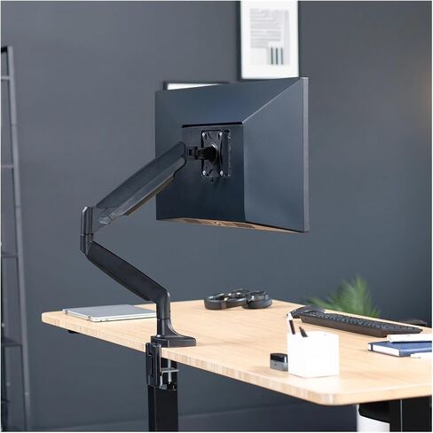 Single Piece Extra Wide 40 Inch Computer Monitor Desk Stand with Pneumatic Spring Arms - in Saudi Arabia