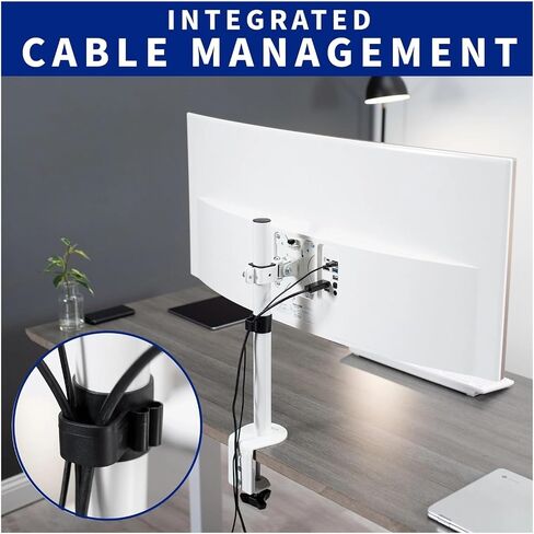 White Single Monitor Adjustable Tilt Desk Stand for 1 LCD Screen 38 Inch in Saudi Arabia