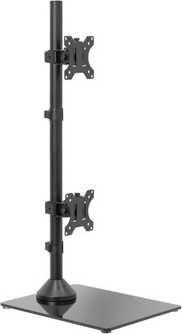 Dual Monitor Vertical Stand with Glass Base, Fits 2 Ultra-Wide Screens up to 34 Inches in Saudi Arabia