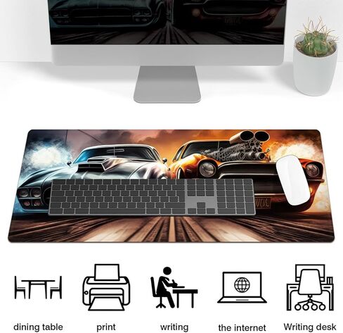 Car Gaming Mouse Pad, Racing Car Sports Game Large Extended Desk Mat 27.5x11.8 inches with Non-Slip Base & Stitched Edges, Waterproof Desk Mat for Office, Home, Laptop, Computer Keyboard in Saudi Arabia