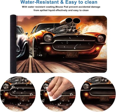 Car Gaming Mouse Pad, Racing Car Sports Game Large Extended Desk Mat 27.5x11.8 inches with Non-Slip Base & Stitched Edges, Waterproof Desk Mat for Office, Home, Laptop, Computer Keyboard in Saudi Arabia