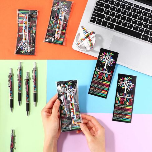 20 Sets Hispanic Heritage Month Party Favors Included Spanish Ballpoint Pens Rubber Bracelets with Flag Bookmarks for Classroom Student Gifts Spanish Heritage Month Party Supplies Decoration in Saudi Arabia