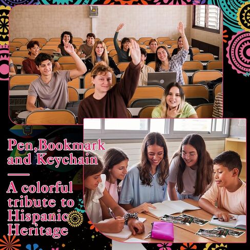 20 Sets Hispanic Heritage Month Party Favors Included Spanish Ballpoint Pens Rubber Bracelets with Flag Bookmarks for Classroom Student Gifts Spanish Heritage Month Party Supplies Decoration in Saudi Arabia