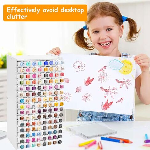Art Marker Storage Rack, Marker Storage Organizer Marker Pen Organizer Holder Hold 120 Markers Marker Holder Organizer with Divider for Pens Colored Pencils Art Brushes (120 Markers) in Saudi Arabia