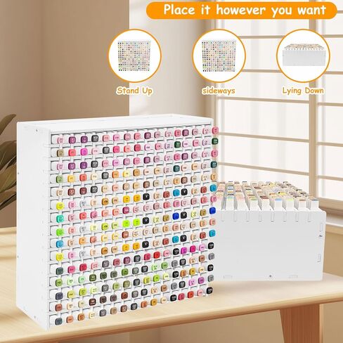 رف تخزين العلامة الفنية ، حامل منظم تخزين العلامات ، حامل منظم القلم ، عقد 120 علامة ماركات منظم مع مقسم للأقلام ، فرش الفنون الملونة ، (120 علامة) in Kuwait