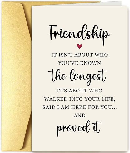 Sweet Friendship Card for Her, Friendship Poem Card for Bestie, Perfect for Best Friend on Friendiversary Anniversary Birthday Leaving School in Saudi Arabia