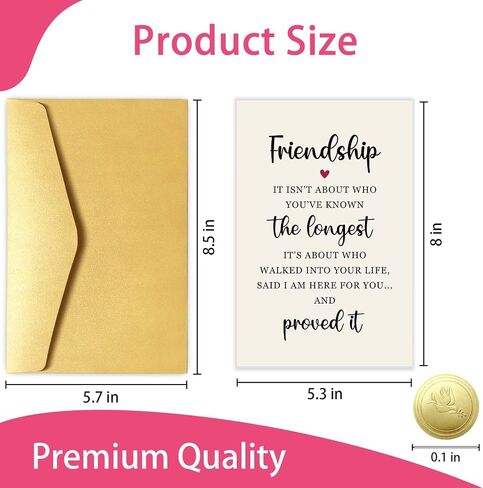 Sweet Friendship Card for Her, Friendship Poem Card for Bestie, Perfect for Best Friend on Friendiversary Anniversary Birthday Leaving School in Saudi Arabia