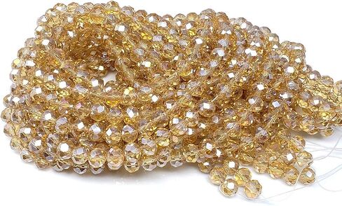 حبات زجاجية من الشمبانيا الذهب 6 ملم لتصنيع مجوهرات صنع AB 720pcs Faceted Briolette Shape Crytal Spacer Beads Enssortments Supplies Supplies for Bracelet Necklace for بالجملة بالجملة in Kuwait