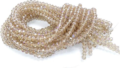 حبات زجاجية من الشمبانيا الذهب 6 ملم لتصنيع مجوهرات صنع AB 720pcs Faceted Briolette Shape Crytal Spacer Beads Enssortments Supplies Supplies for Bracelet Necklace for بالجملة بالجملة in Kuwait