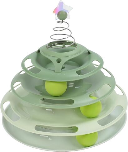 Cat Toy Ball Track ، Tower Cat for Cats Catnip Balls Cat Ball Tower 4 من المستوى الدوار ، لعبة القطط ، لعبة Cat Circle Track Toy Cat Cat Toy For This Catty Sender in Kuwait