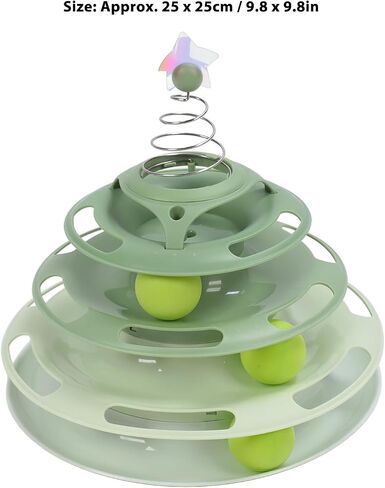 Cat Toy Ball Track ، Tower Cat for Cats Catnip Balls Cat Ball Tower 4 من المستوى الدوار ، لعبة القطط ، لعبة Cat Circle Track Toy Cat Cat Toy For This Catty Sender in Kuwait