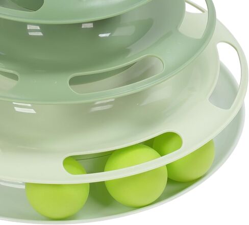 Cat Toy Ball Track ، Tower Cat for Cats Catnip Balls Cat Ball Tower 4 من المستوى الدوار ، لعبة القطط ، لعبة Cat Circle Track Toy Cat Cat Toy For This Catty Sender in Kuwait