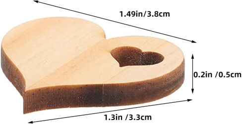 EXCEART Wooden Love Heart Slices 100Pcs Unfinished Valentines Day Embellishments Hanging Wooden Heart Ornament for Valentines Day Wedding DIY Craft in Saudi Arabia