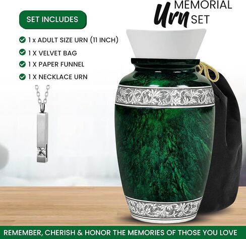 Memorials Cremation Urns for Human Ashes with Velvet Bag | Large Adult urn for Human Ashes | Funeral Urn for Adults | Memorial Ashes Urn for Human Adult | Large Capacity (Adult Creamation Urn) in Saudi Arabia