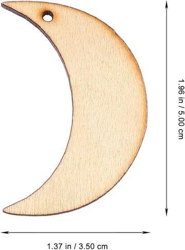 20pcs شرائح القمر الخشبية غير المكتملة لحرف DIY لتغليف ديكور المنزل وزينة الحفلات للمشاريع الإبداعية in Saudi Arabia