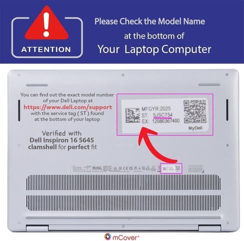 mCover Case Only Compatible with 2024～2025 16" Dell Inspiron 16 5640 5645 Series Clamshell Windows Laptop PC (NOT Fitting Any Other Dell Models) - Black in Kuwait