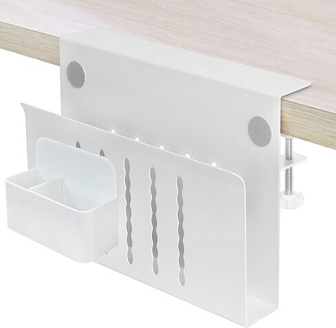 Desk Side Storage Holder Desk Organizer for Laptop Clamp-On Desk Shelf, Drilling Standing Desk Drawer, for Office Supplies & Studio Essentials (Black) in Saudi Arabia
