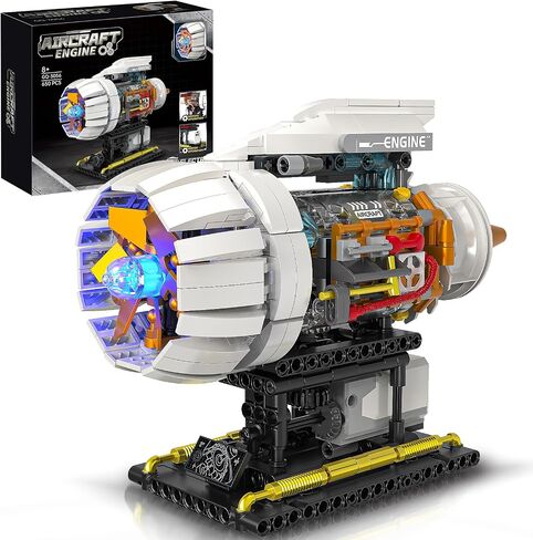 طقم بناء محرك الطائرات للبالغين ، لعبة Mini Model Model مع Motor & Hand Rocker ، متوافقة مع مجموعة Lego Airplane ، وفكرة الهدية للأطفال والمراهقين الأولاد 8-14 (635 جهاز كمبيوتر) in Kuwait