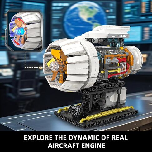 طقم بناء محرك الطائرات للبالغين ، لعبة Mini Model Model مع Motor & Hand Rocker ، متوافقة مع مجموعة Lego Airplane ، وفكرة الهدية للأطفال والمراهقين الأولاد 8-14 (635 جهاز كمبيوتر) in Kuwait