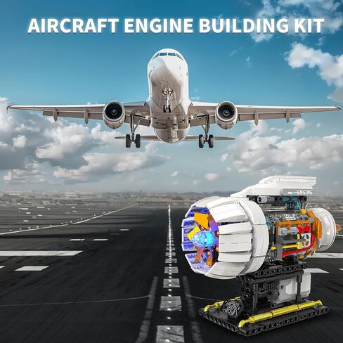 طقم بناء محرك الطائرات للبالغين ، لعبة Mini Model Model مع Motor & Hand Rocker ، متوافقة مع مجموعة Lego Airplane ، وفكرة الهدية للأطفال والمراهقين الأولاد 8-14 (635 جهاز كمبيوتر) in Kuwait