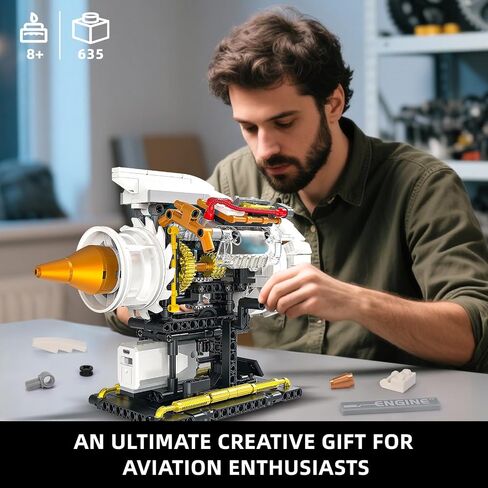 طقم بناء محرك الطائرات للبالغين ، لعبة Mini Model Model مع Motor & Hand Rocker ، متوافقة مع مجموعة Lego Airplane ، وفكرة الهدية للأطفال والمراهقين الأولاد 8-14 (635 جهاز كمبيوتر) in Kuwait