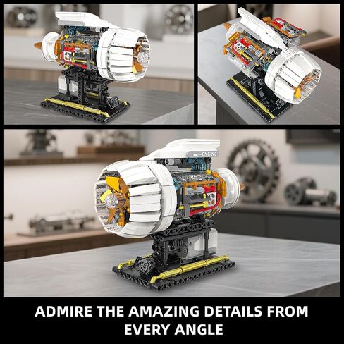 طقم بناء محرك الطائرات للبالغين ، لعبة Mini Model Model مع Motor & Hand Rocker ، متوافقة مع مجموعة Lego Airplane ، وفكرة الهدية للأطفال والمراهقين الأولاد 8-14 (635 جهاز كمبيوتر) in Kuwait