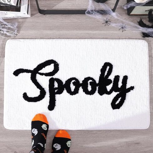 سجادة حمام من TRUEDAYS لعيد الشكر على شكل أوراق القيقب لديكور الحمام، ديكور لطيف للهالوين، سجادة حمام برتقالية غير قابلة للانزلاق، سجادة حمام كرتونية، سجادة حمام قطيفة قابلة للغسل in Kuwait