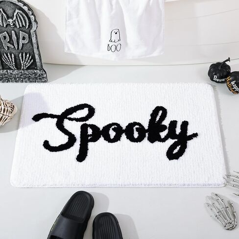 سجادة حمام من TRUEDAYS لعيد الشكر على شكل أوراق القيقب لديكور الحمام، ديكور لطيف للهالوين، سجادة حمام برتقالية غير قابلة للانزلاق، سجادة حمام كرتونية، سجادة حمام قطيفة قابلة للغسل in Kuwait