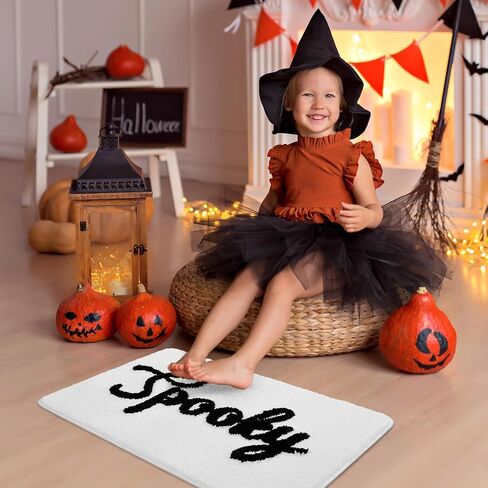 سجادة حمام من TRUEDAYS لعيد الشكر على شكل أوراق القيقب لديكور الحمام، ديكور لطيف للهالوين، سجادة حمام برتقالية غير قابلة للانزلاق، سجادة حمام كرتونية، سجادة حمام قطيفة قابلة للغسل in Kuwait