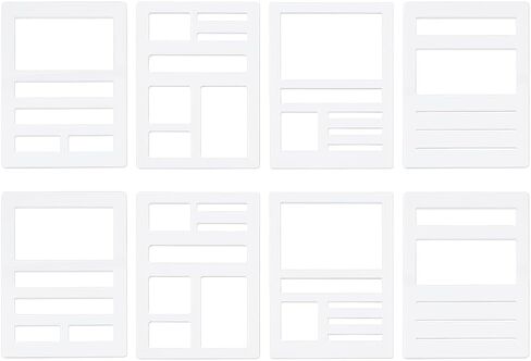 BENECREAT 8pcs Acrylic Drawing Painting Stencils Templates, 2.48x2.48x0.1inch Mixed Shapes Swatching Template Stencil for DIY Scrapbooking, Fabric Walls, Crafts and Arts, Paper in Saudi Arabia