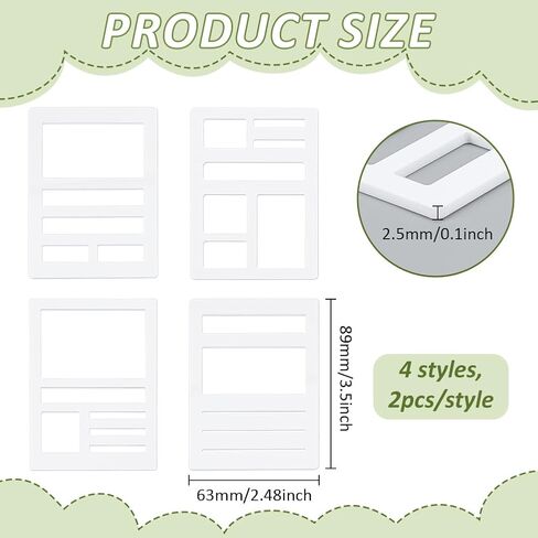 BENECREAT 8pcs Acrylic Drawing Painting Stencils Templates, 2.48x2.48x0.1inch Mixed Shapes Swatching Template Stencil for DIY Scrapbooking, Fabric Walls, Crafts and Arts, Paper in Saudi Arabia