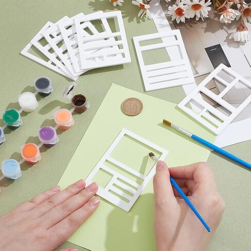 BENECREAT 8pcs Acrylic Drawing Painting Stencils Templates, 2.48x2.48x0.1inch Mixed Shapes Swatching Template Stencil for DIY Scrapbooking, Fabric Walls, Crafts and Arts, Paper in Saudi Arabia