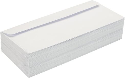 100 Pack Shicened #10 Level Letters ، 4-1/8 × 9-1/2 بوصات مظاريف ختم غامق ، رائعة لبطاقات المعايدة ، والبريد التجاري ، والشيكات ، والبطاقات البريدية ، والدعوات ، والتذاكر (أبيض) in Saudi Arabia
