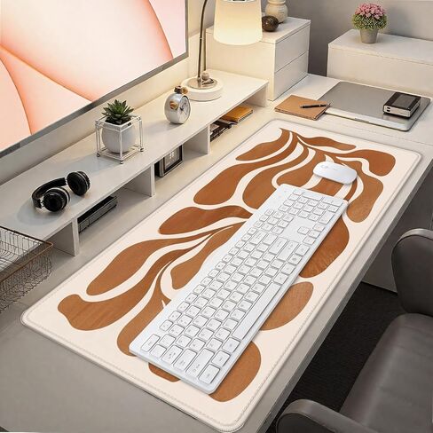 Boho Groovy Retro 70s Floral Gloral Mouse Pad 31.5x15.7inch ، Boho مجردة الأزهار الكبيرة المكتبية الحاسوبية Mousepad للوحة المفاتيح والماوس ، ملحق المكتب الحد الأدنى in Kuwait
