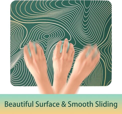 Square Mouse Pad, Green Marble Mouse Mat Design, Washable Mousepad Cloth, Non-Slip Rubber Base Computer Mouse Pads for Wireless Mouse in Saudi Arabia