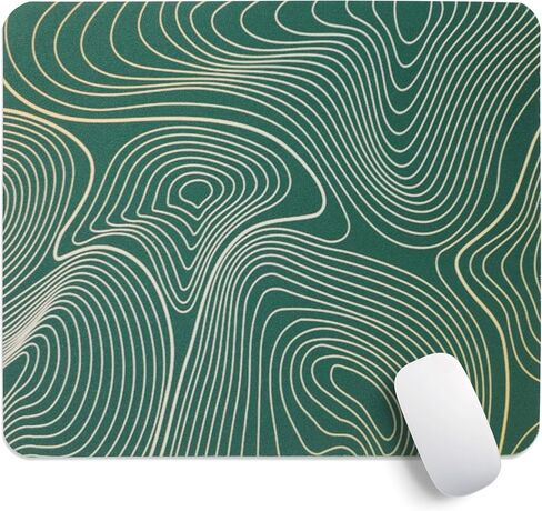 Square Mouse Pad, Green Marble Mouse Mat Design, Washable Mousepad Cloth, Non-Slip Rubber Base Computer Mouse Pads for Wireless Mouse in Saudi Arabia