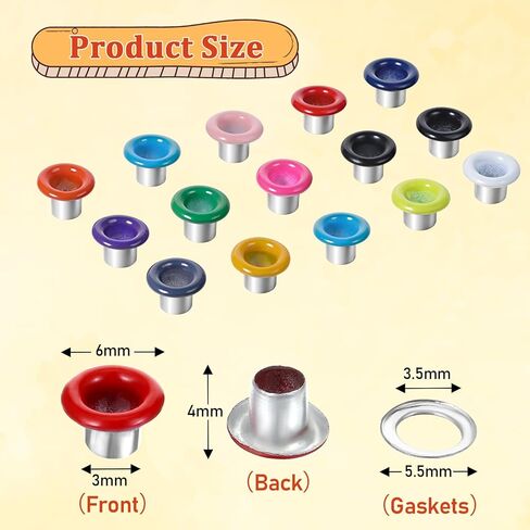 450pcs 3mm gromsets kit eyelets eyelets ، groylets eyelets gromets with washers ، Quicklet Eyelet for paper crrafting ، make scrapbooking card in Kuwait