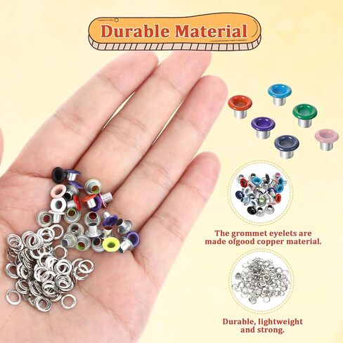 450pcs 3mm gromsets kit eyelets eyelets ، groylets eyelets gromets with washers ، Quicklet Eyelet for paper crrafting ، make scrapbooking card in Kuwait