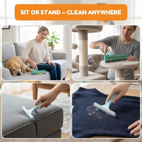 3 In 1 Carpet Rake for Pet Hair Removal with Long & Short Handle and Rubber Detail Brush, Carpet Brush for Pet Hair, Deep Cleaning Pet Hair Removal Broom for Carpets Couches Rugs Bed Furniture in Saudi Arabia