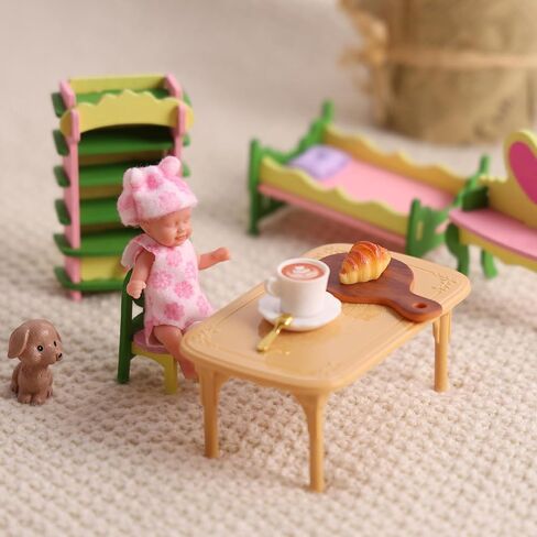 Babeside Mini Silicone Baby Baby Dolls ، 3 بوصة واقعية جديدة للطفل دمية سيليكون كامل الجسم نائم صغير صغير واقعية طفل طفل صغير مع إكسسوارات playet (وردي) in Saudi Arabia