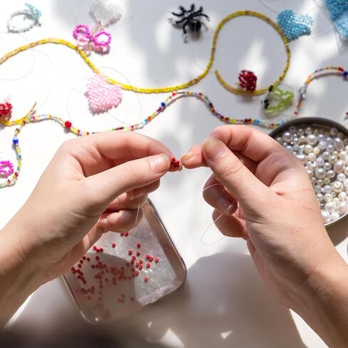 UXCELL 2000 PCS Glass Seed Beads Beads ، 3MM MINI MINI GLASS BUGLE BEADS للأقراط DIY ، وقلادات ، وأساور ، وصنع المجوهرات ، وأبيض صافٍ in Kuwait