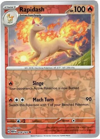 Pokemon - Rapidash 078/165 - Pokemon 151 - Reverse Foil - Single Card in Saudi Arabia