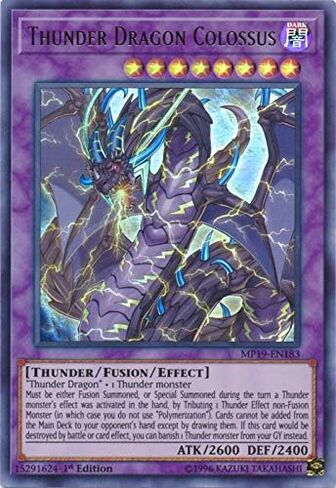 Yu-Gi-Oh! - Thunder Dragon Colossus - MP19-EN183 - Ultra Rare - 1st Edition - 2019 Gold Sarcophagus Tin Mega Pack in Saudi Arabia