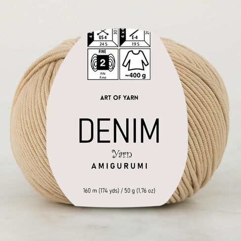 Denim Amigurumi Yarn Art 55% Cotton 45% Poliacrylic 50g 174 Yds Soft Smooth Sport Fine (2) for Crocheting Knitting Blankets Baby Garments More Colors (Vivid Orange, Pack 1) in Saudi Arabia