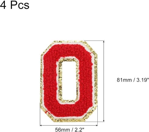 MECCANIXITY 4Pcs Chenille Letter Patches Iron on Letter Patches Red C Alphabet Decorative Repair Embroidered Patches for Clothing, Shoes, Hats, Backpacks in Saudi Arabia