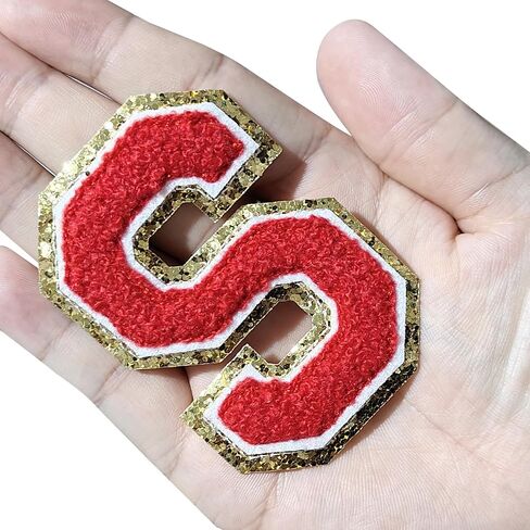 MECCANIXITY 4Pcs Chenille Letter Patches Iron on Letter Patches Red C Alphabet Decorative Repair Embroidered Patches for Clothing, Shoes, Hats, Backpacks in Saudi Arabia