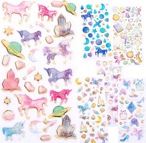 Cute Craft Stickers, Aesthetic Glitter, Tear-Resist, Waterproof Decals for Laptop, Water Bottle, Hydroflasks, Scapbooking, Planner Pack for Teens, Girls, Kids in Kuwait