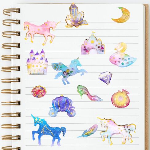 Cute Craft Stickers, Aesthetic Glitter, Tear-Resist, Waterproof Decals for Laptop, Water Bottle, Hydroflasks, Scapbooking, Planner Pack for Teens, Girls, Kids in Kuwait