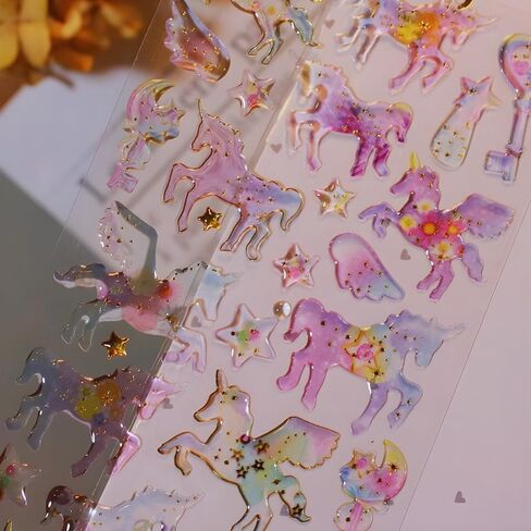 Cute Craft Stickers, Aesthetic Glitter, Tear-Resist, Waterproof Decals for Laptop, Water Bottle, Hydroflasks, Scapbooking, Planner Pack for Teens, Girls, Kids in Kuwait